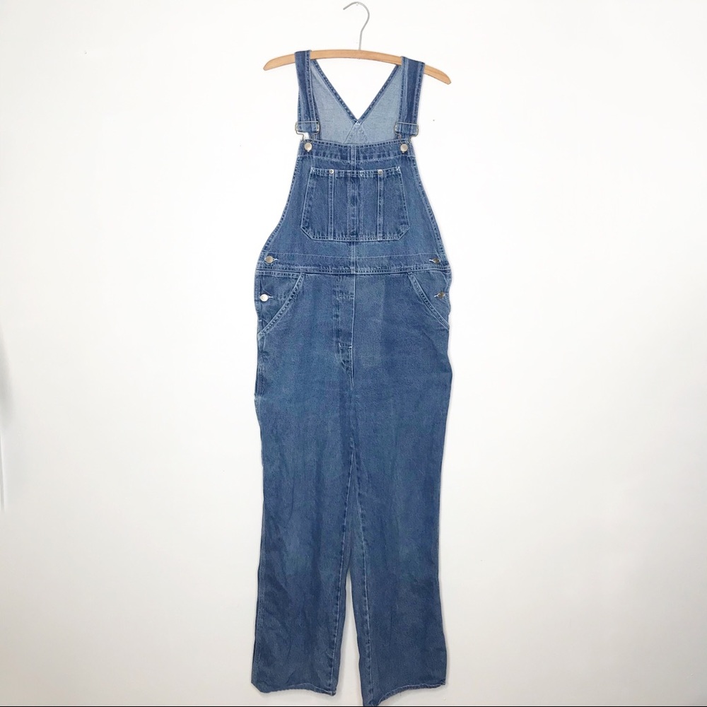Vintage Blue Denim Overall Jumpsuit with Bib Pocket